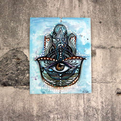 Acrylmalerei auf Leinwand "Die Hand der Fatima"